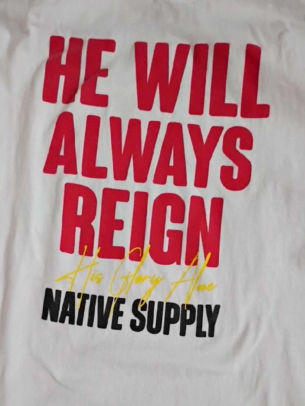 Graphic White Tee "Smile Christ on the Throne" Red Smiley Face Faith Based XL - Picture 4 of 7